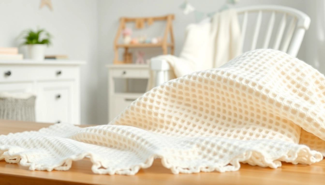 Verken de unieke textuur van wafel katoen in deze zachte, stijlvolle babydeken.