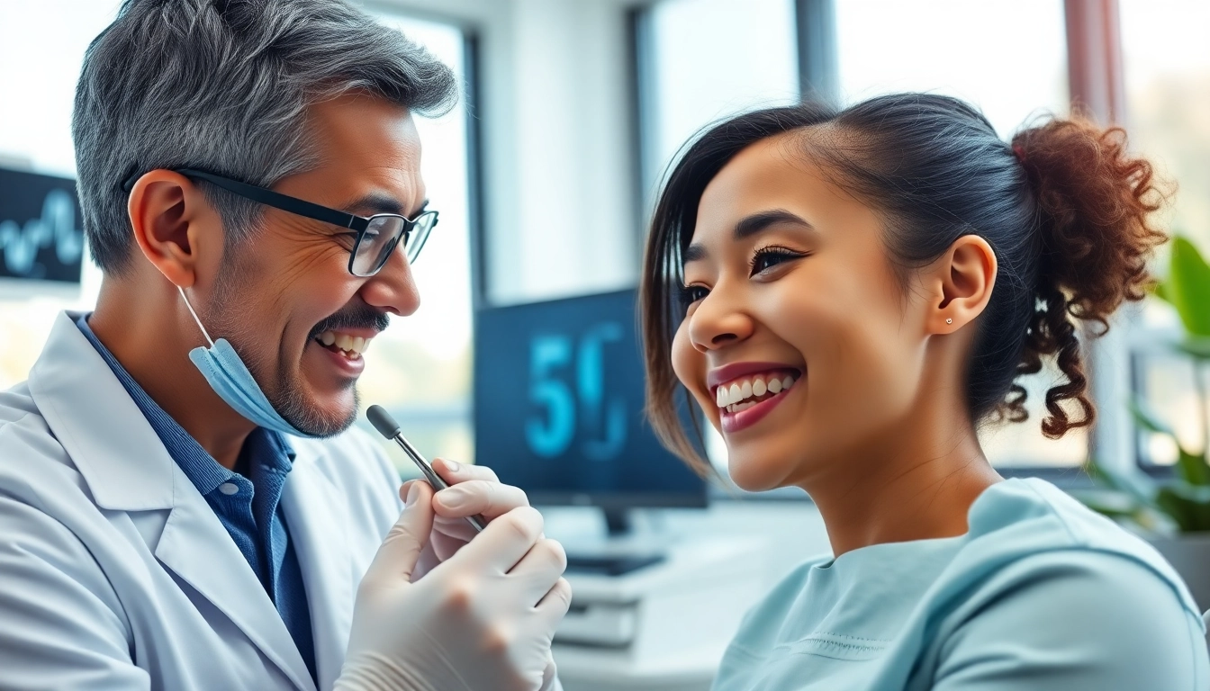 Assessing braces Myrtle Beach with a professional orthodontist in a bright clinic.